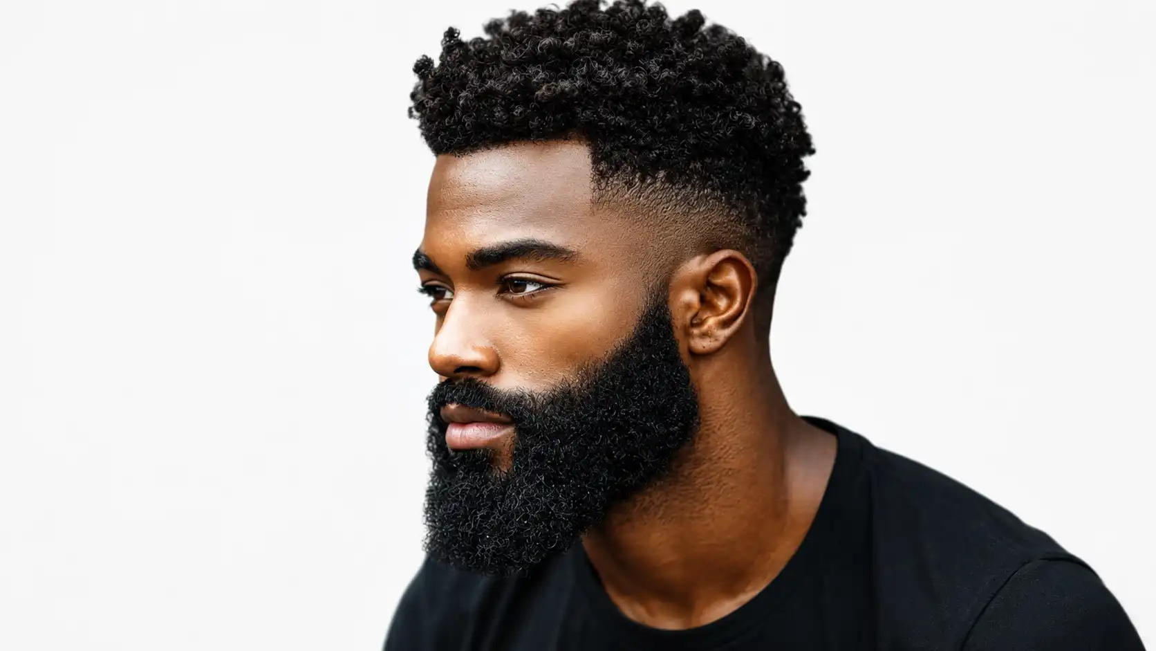 Low Skin Fade with Afro Curls