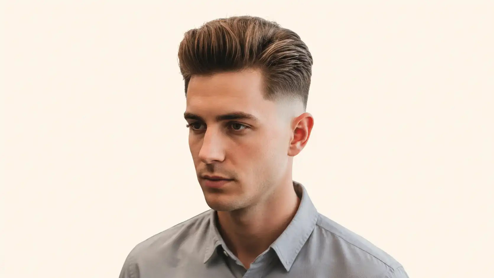 High Fade with Brushed-Back Top