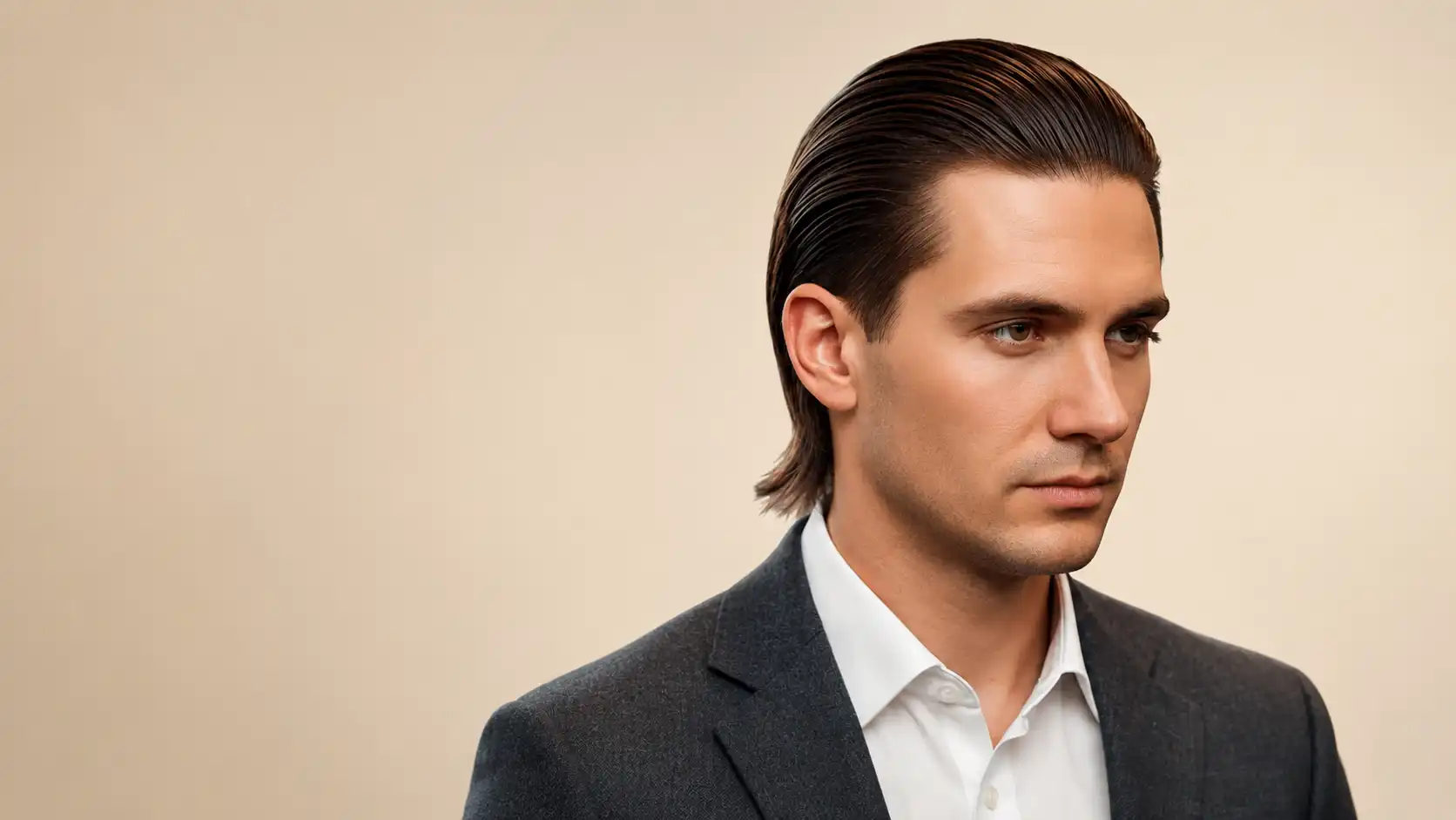 Slicked-Back Long Top with Skin Fade