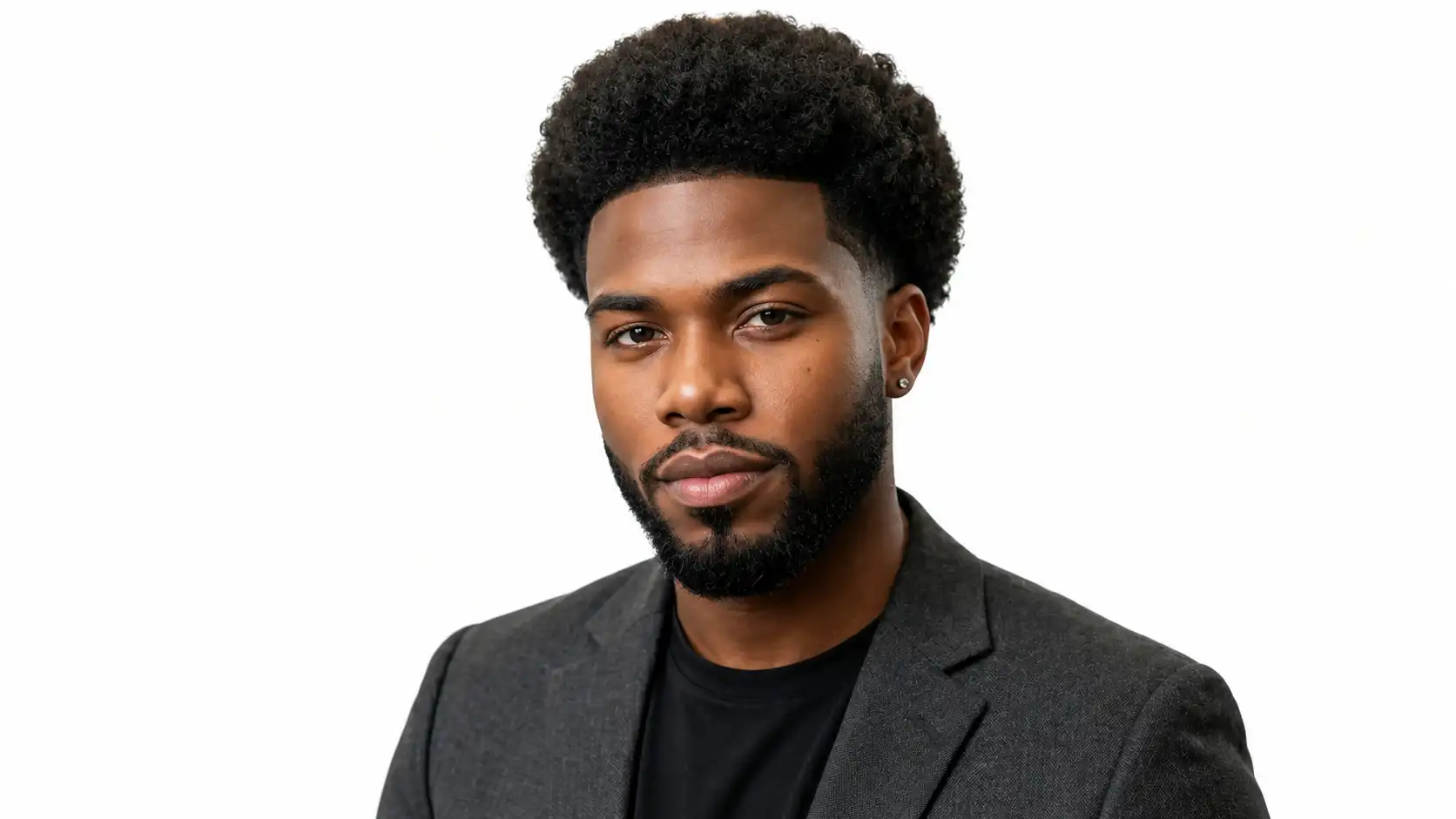 Blowout Afro with Low Taper